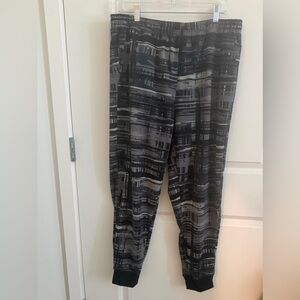 LulaRoe Jax Black, Gray, and White Patterned Joggers